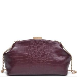 Moda Luxe Wine Crocodile-Embossed Cosmetic Case